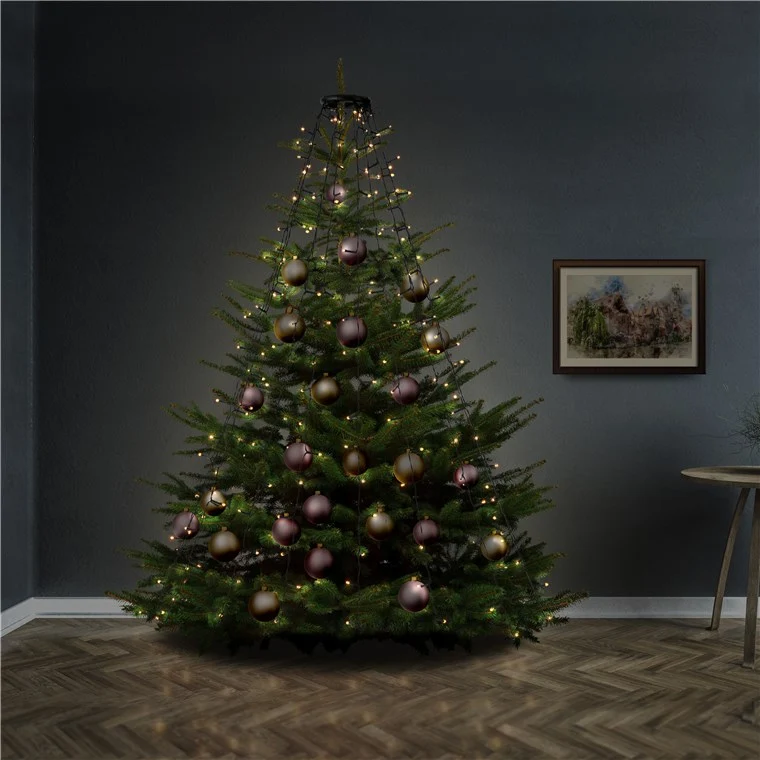 Goobay 400 LED-Baummantel mit Ring - mit Timer- und Memory-Funktion, 8 Leuchtmodi, 24-V-Außentrafo, warmweiß (3000 K), für den Innen- und Außenbereich (IP44)