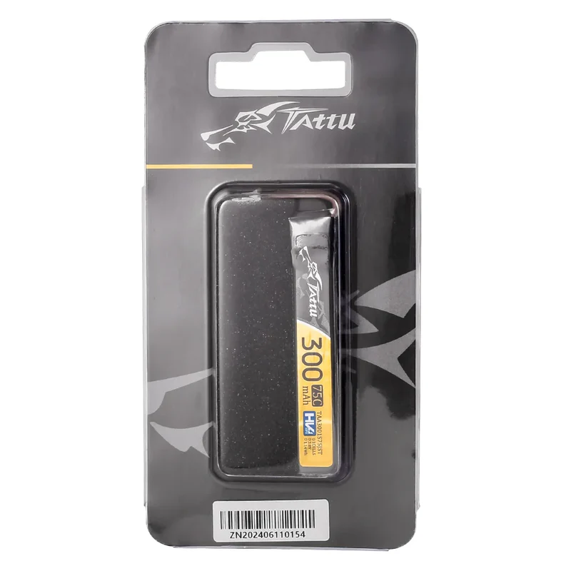 Tattu 1S 300mAh 75C 3,8V Lipo-Akkupack mit JST-Stecker