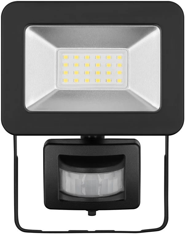 Goobay LED-Außenstrahler, 20 W, mit Bewegungsmelder - mit 1700 lm, neutralweißem Licht (4000 K), PIR-Sensor mit ON-/OFF-Funktion und M16-Kabelverschraubung, für den Außeneinsatz geeignet (IP44)