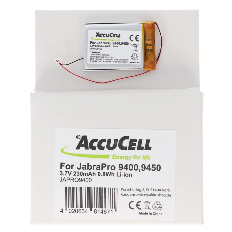 AccuCell Jabra Pro 9400 Akku, Pro 9450, Pro 9460, Pro 9465, Pro 9470, 14192-00 Akku AHB412434PJ
