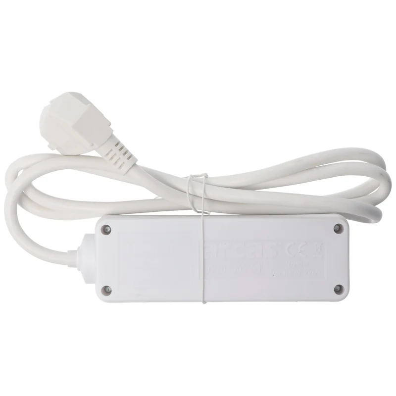 Arcas Steckdosenleiste 3-fach ohne Schalter, ideal für Winkelstecker und Schuko Stecker, weiß