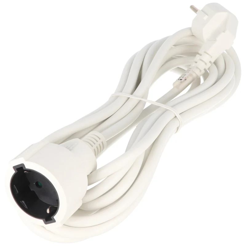 Arcas Verlängerungskabel Schuko 5 Meter, 5m Verlängerungskabel, 230V AC, 16A, weiß