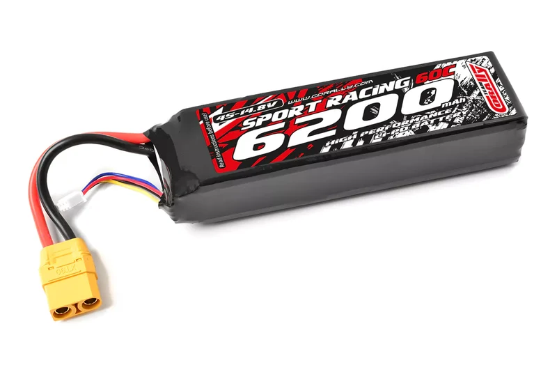 Team Corally Power Racing 4S 6200mAh 4S 60C 14,8V XT90 Halbweiches Gehäuse