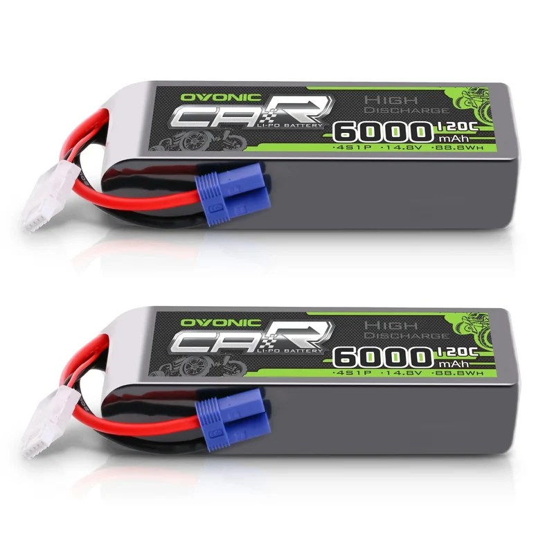 Ovonic Car 4S Lipo Akku 6000mAh 120C RC Akku 14,8V mit EC5 Stecker (2 Stück)