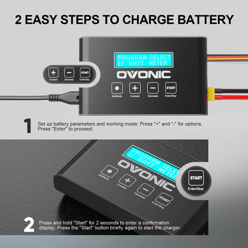 Ovonic Mate 1 Lipo Ladegerät 100W 10A Lipo Akku Balance Ladegerät für 1S-6S LiPo Lilon Life NiCd NiMh Pb RC Akku