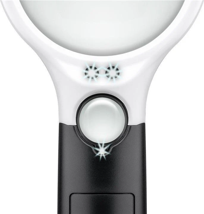 AccuCell LED-Leselupe mit LED-Beleuchtung, ideal für die Anzeige von feinen Details, Batterien im Lieferumfang nicht enthalten