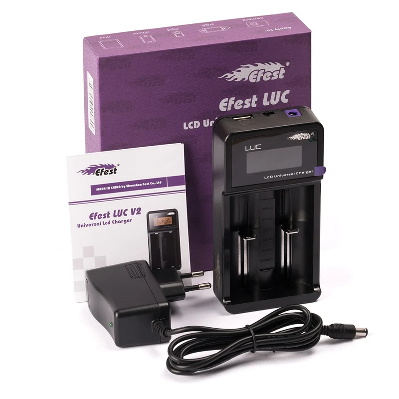 Efest LUC Ladegerät + 2x IMR 18650 - 3000mAh ungeschützt + Akkubox