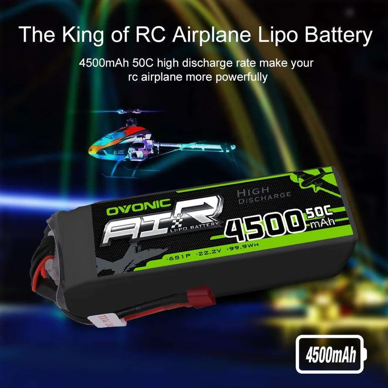 Ovonic Air 6S LiPo Akku 4500mAh 50C 22,2V mit Deans Stecker (2 Stück)