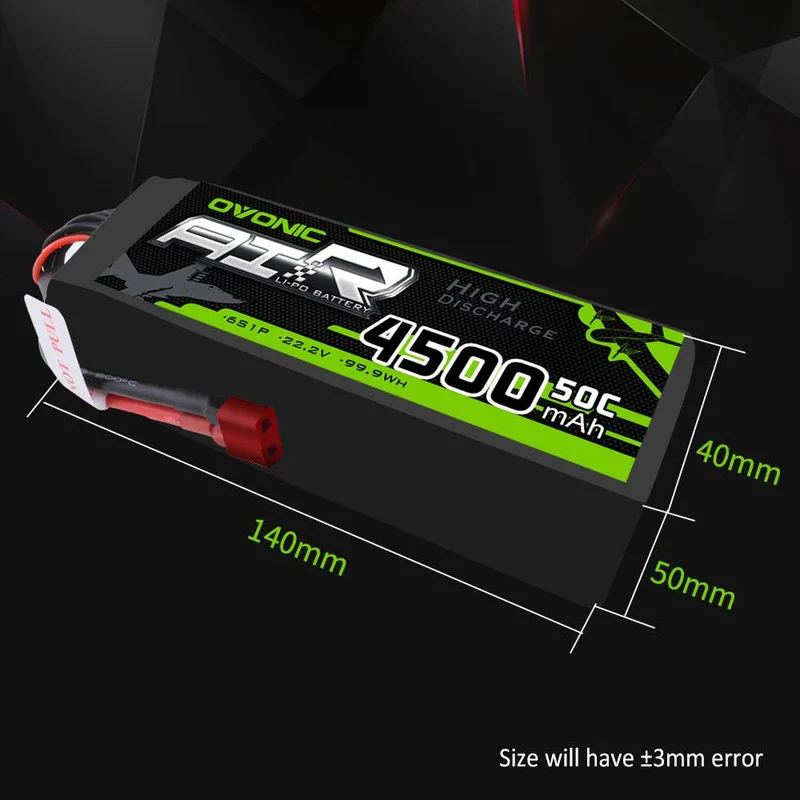 Ovonic Air 6S LiPo Akku 4500mAh 50C 22,2V mit Deans Stecker (2 Stück)