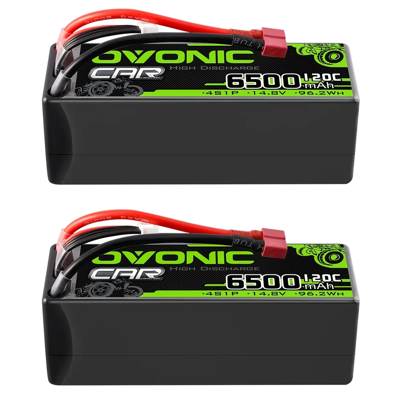 Ovonic Car 4S Lipo Akku 6500mAh 120C 14,8V RC Lipo Akku mit XT60 Stecker (2 Stück)