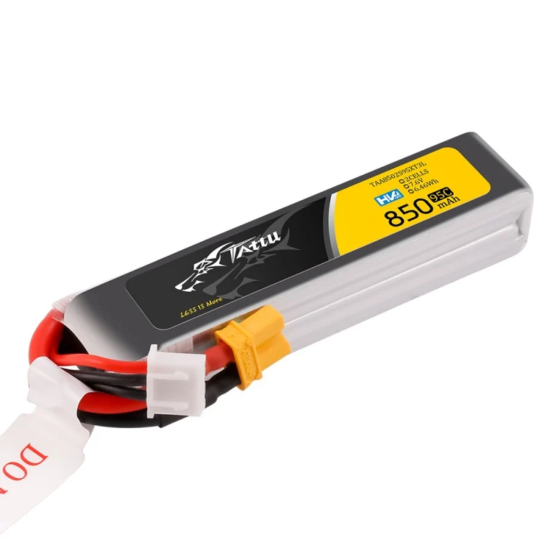 Tattu 2S 850mAh 95C 7,6V HV Lipo Akku mit XT30 Long-Pack