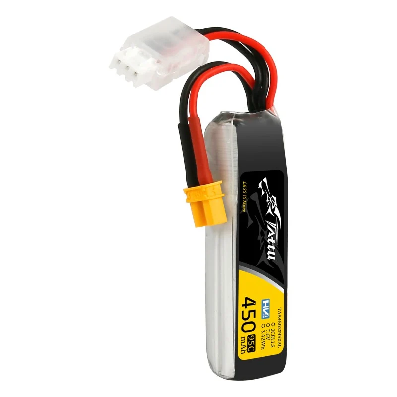 Tattu 2S 450mAh 95C 7,6V HV Lipo-Akku mit XT30 Long-Pack