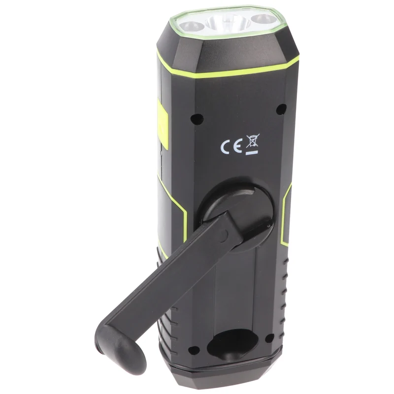 Xcell Dynamo Taschenlampe mit FM Radio, Alarm und Powerbank-Funktion, Anti-Blackout, aufladbare Notfall-Leuchte, 4in1 LED-Taschenlampe