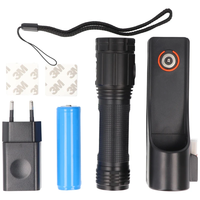 Velamp STURM: Wiederaufladbare LED-Taschenlampe 2000 Lumen, Anti-Blackout mit Wandhalterung