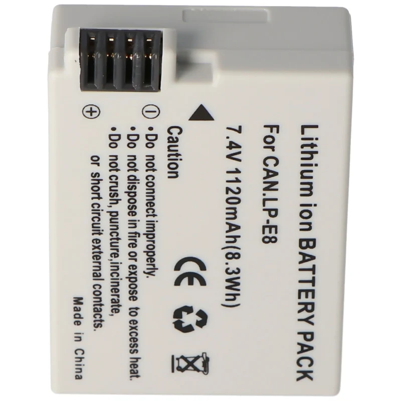 AccuCell Akku passend für Canon LP-E8, EOS 600D, Kiss X5, Rebel T3i 1100mAh