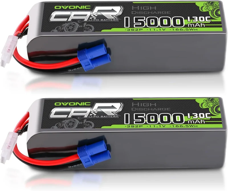 Ovonic Car 3S 15000mAh Lipo Akku 130C 11,1V RC Lipo Akku mit EC5 Stecker (2 Stück)