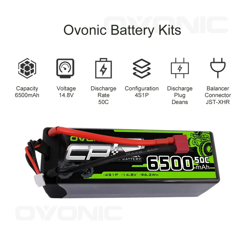 Ovonic Car 4S 6500mAh 14,8V 50C Hardcase LiPo Akku mit Deans-Stecker