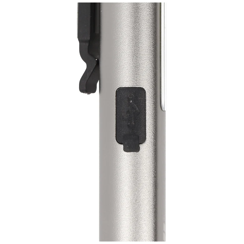 Xcell LED Taschenlampe mit zusätzlichem UV- und Laserlicht sowie seitlicher LED-Lichtleiste, magnetischer Clip, integrierter Akku sowie USB-C Ladefunktion