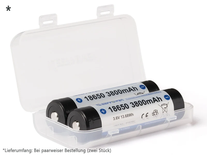 Keeppower 18650 - 3800mAh 3,6V - 3,7V Li-Ion-Akku geschützt (Pluspol erhöht) P1838C