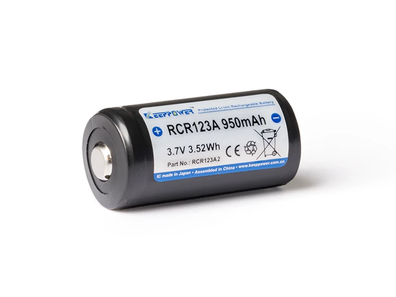 Keeppower RCR123A 16340 - 950mAh, 3,6V - 3,7V Li-Ionen-Akku *PCB/BMS