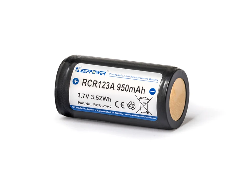Keeppower RCR123A 16340 - 950mAh, 3,6V - 3,7V Li-Ionen-Akku *PCB/BMS