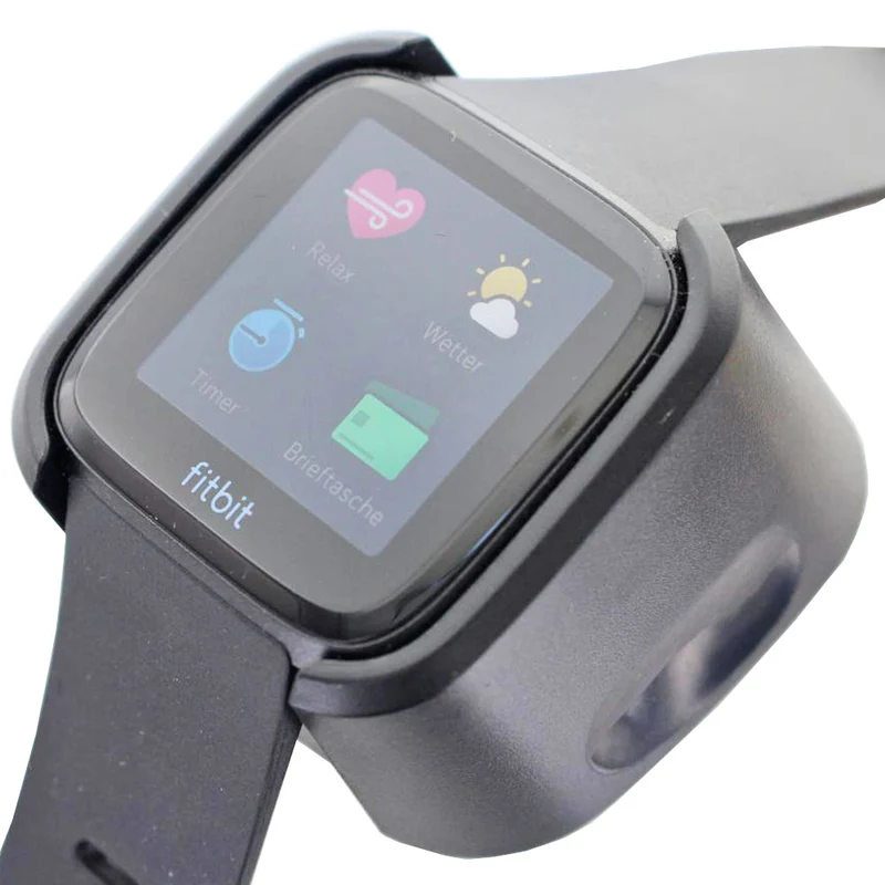AccuCell Ladegerät passend für die Fitbit Versa schwarz mit USB Kabel 1 Meter, Ladekabel für Fitbit Versa