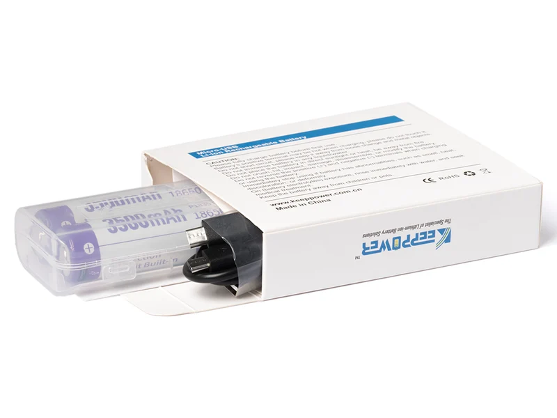 Keeppower 18650 - 3500mAh, Li-Ionen 3,7V - 3,6V - PCB geschützt, mit USB-C Lademöglichkeit P1835TC