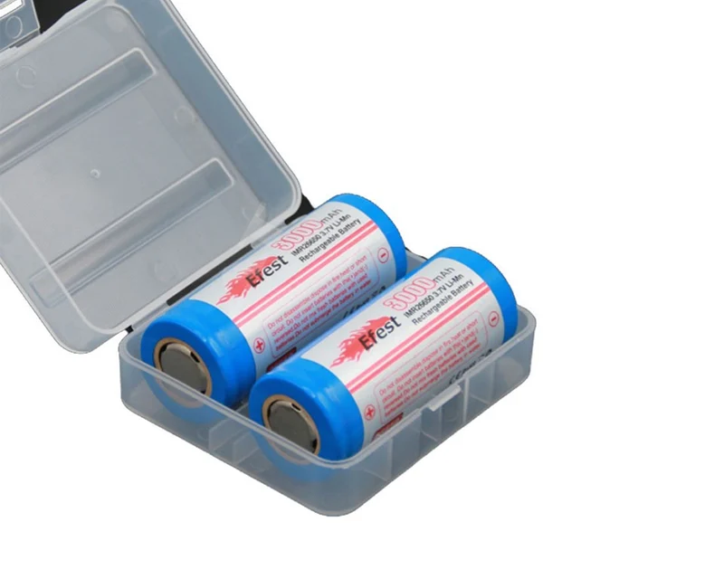 Soshine Akku-Aufbewahrungsbox für 2x 26650 transparent
