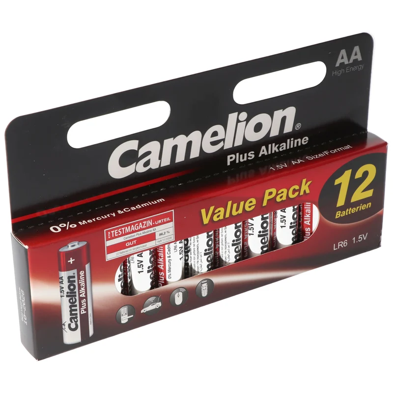 24 Stück Plus Alkaline LR6 AA Mignon Batterie 1,5 Volt max. 2700mAh bis 0,8V bei 25mA Dauerbelastung