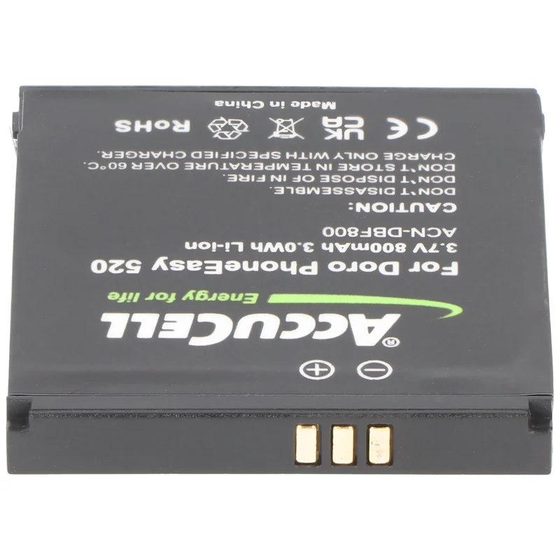 AccuCell Akku für Doro PhoneEasy 520 Akku DBF-800A, DBF-800B, DBF-800C, DBF-800D, DBF-800E 43,7x39,6x5,5mm