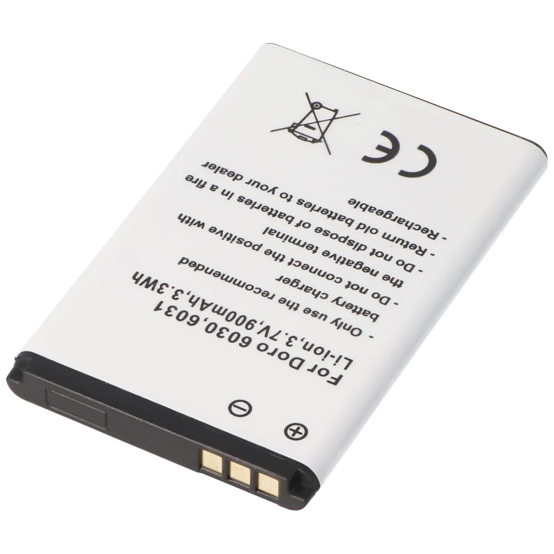 AccuCell Akku passend für Doro 6030, 6031, Li-Ion, 3,7V, 900mAh, 3,3Wh