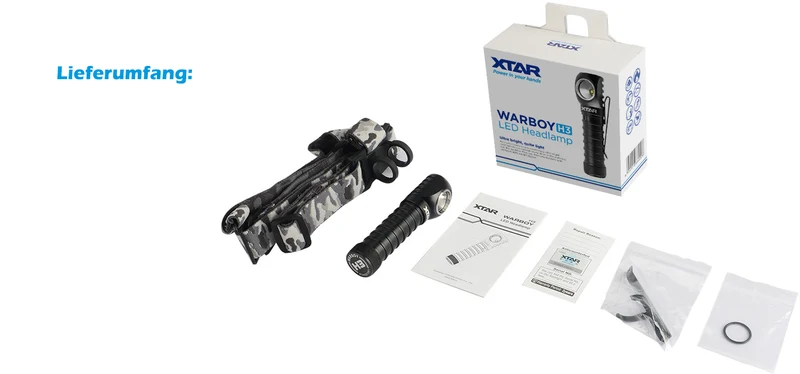 Xtar Kopf-Taschenlampe Warboy H3 Stirnlampe