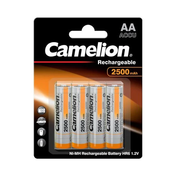 Camelion AA, Mignon, LR6, NiMH Akku mit bis zu 2500mAh in 4er Blisterverpackung, inklusive Aufbewahrungsbox