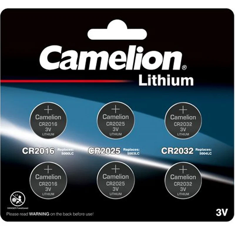 Camelion Set bestehend aus je 2 Stück Lithium CR2032, CR2025 und CR2016, bis zu 10 Jahre lagerfähig