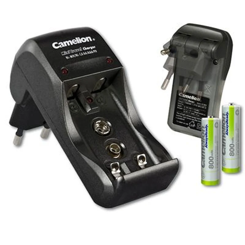 Camelion Stecker-Ladegerät BC-1001A inklusive 2 Stück NiMH Akkus Micro AAA, 800mAh