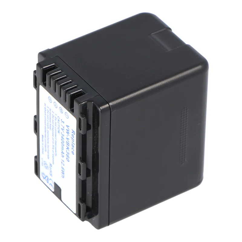 AccuCell Akku passend für Panasonic VW-VBK360, VW-VBK180 3,7 Volt 3400mAh