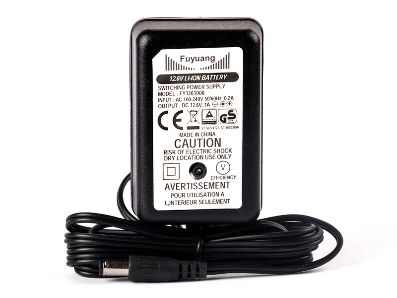 Fuyuang 10,8V-11,1V (12,6V) Li-Ion-Ladegerät 3S + DC-Plug (5,5mm-2,1mm)