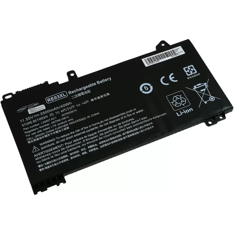 AccuCell Akku passend für Laptop HP ProBook 430 G6, 440 G6, 450 G6, Typ RE03XL u.a. - 11,55V - 3500 mAh