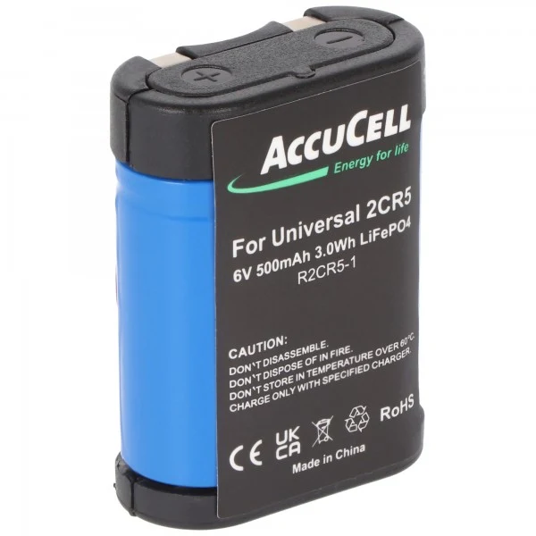 AccuCell Akku passend für 2CR5 Li-Ion Akku Typ 2-CR5, 2CR5M 1 Stück ohne Ladegerät