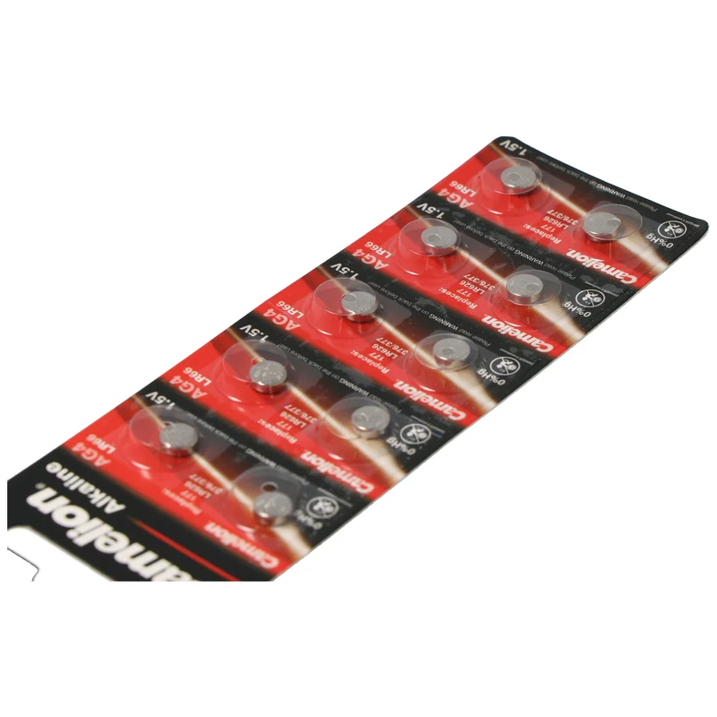 Camelion Marken Knopfzelle AG 4 Batterie 10er Set entspricht V376, V377 Knopfzelle LR626 Batterien, 1,5V typisch 18mAh