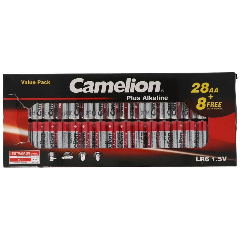 28+8 gratis, Sparpack Camelion Plus Alkaline Mignon Batterien, AA, LR6, 1,5V