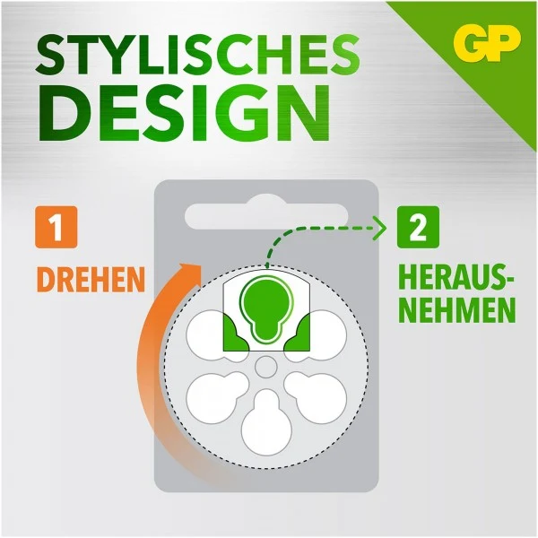 GP Batteries ZA13 GP Zink-Luft Hörgerätebatterie 1,4V 6 Stück