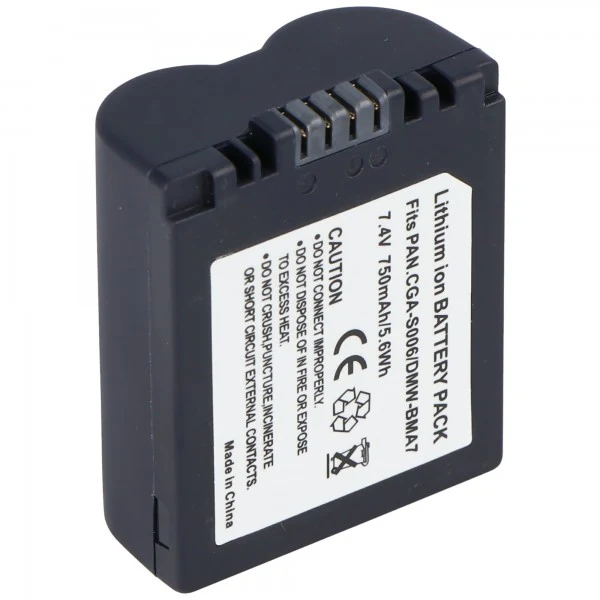 AccuCell Akku passend für Panasonic CGA-S006, DMW-BMA7, CGA-S006E