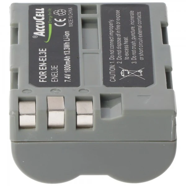 AccuCell Akku passend für Nikon EN-EL3e, D700, 1800mAh, ENEL3e, EN-EL3, EN-EL3a