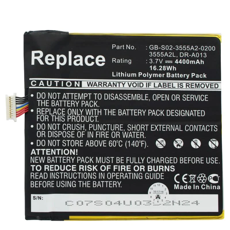 AccuCell Akku passend für Amazon Kindle Fire, Akku D01400, DR-A013, QP01 3,7 Volt 4400mAh Li-Polymer