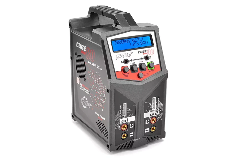 RC Plus - Cube 80 Duo Ladegerät - AC-DC - 2x 80W - 2x 6S Lixx - 15 Nixx - 20V PB