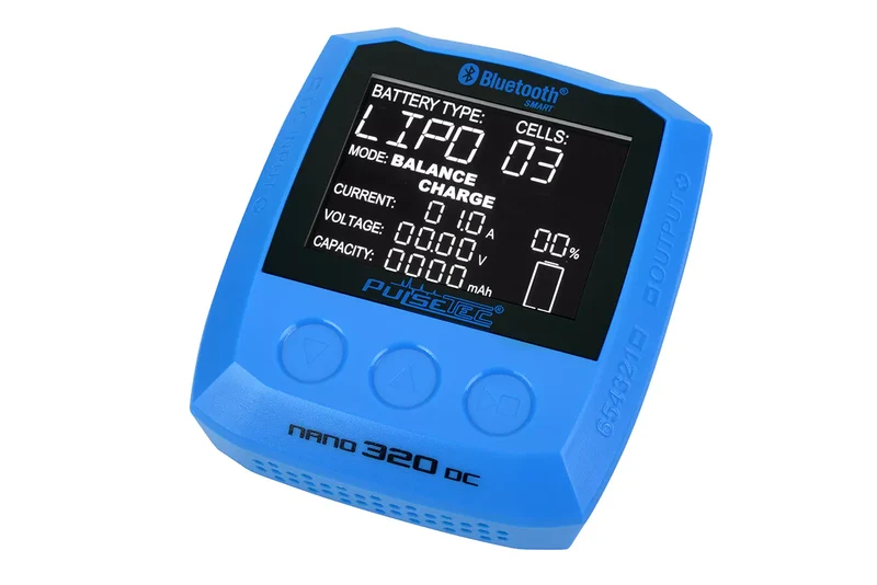Pulsetec – Ladegerät – Nano 320 – Pulse Link App – AC 11–18 V – 320 W Leistung – 0,1–15,0 A – 1–6 Li-xx – 1–15 Ni-xx – 2–20 V PB