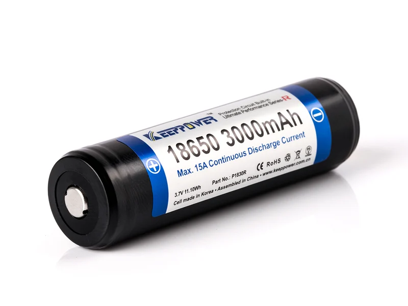 Keeppower R 18650 3000mAh 3,6V - 3,7V Li-Ion-Akku PCB geschützt