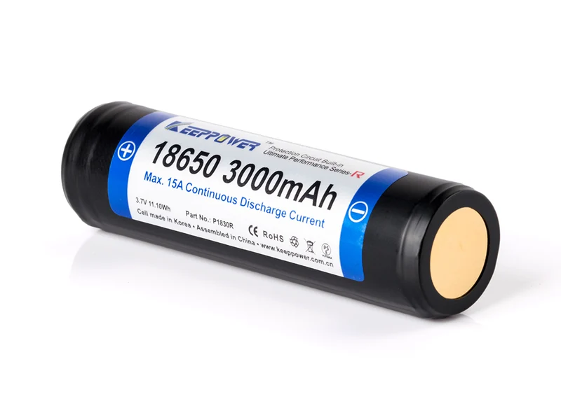 Keeppower R 18650 3000mAh 3,6V - 3,7V Li-Ion-Akku PCB geschützt