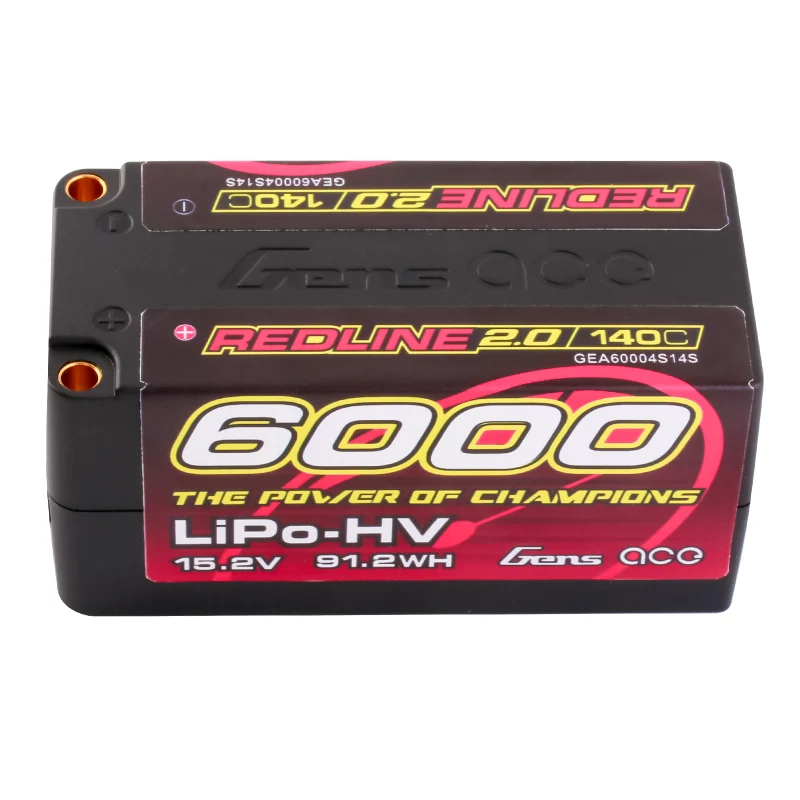 Gens ace Redline 2.0 Serie 6000 mAh 15,2 V 140 C 4S2P HardCase HV Lipo-Akku mit Hardcase 69#